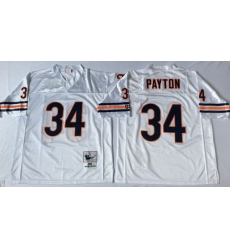 Men Chicago Bears 34 Walter Payton White M&N Road Throwback Jersey Men Chicago Bears 34 Walter Payton White M&N Road Throwback Jersey