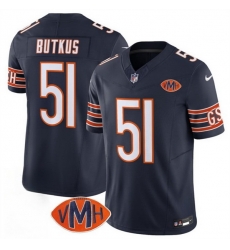 Men Chicago Bears 51 Dick Butkus Navy 2025 F U S E  With VMH Patch Vapor Untouchable Limited Stitched Football Jersey