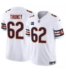 Men Chicago Bears 62 Joe Thuney White 2025 F U S E  With 1 Star C Patch Vapor Untouchable Limited Stitched Football Jersey