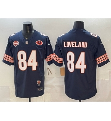 Men Chicago Bears 84 Colston Loveland Navy F U S E  2025 NFC North Champions  26 VMH Patch Vapor Untouchable Limited Stitched Football Jersey