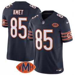 Men Chicago Bears 85 Cole Kmet Navy 2025 F U S E  With VMH Patch Vapor Untouchable Limited Stitched Football Jersey