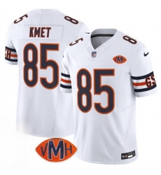 Men Chicago Bears 85 Cole Kmet White 2025 F U S E  With VMH Patch Vapor Untouchable Limited Stitched Football Jersey