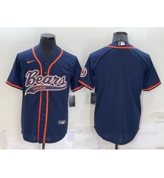 Men Chicago Bears Blank Navy Cool Base Stitched Baseball Jersey Men Chicago Bears Blank Navy Cool Base Stitched Baseball Jersey