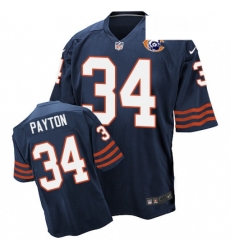 Mens Nike Chicago Bears 34 Walter Payton Elite Navy Blue Throwback NFL Jersey Mens Nike Chicago Bears 34 Walter Payton Elite Navy Blue Throwback NFL Jersey