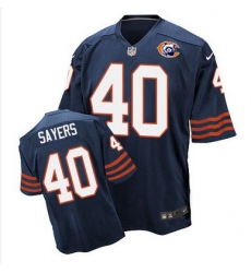 Nike Bears #40 Gale Sayers Navy Blue Throwback Mens Stitched NFL Elite Jersey Nike Bears #40 Gale Sayers Navy Blue Throwback Mens Stitched NFL Elite Jersey