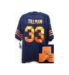 Nike Chicago Bears 33 Charles Tillman Blue Elite Orange Number Signed NFL Jersey Nike Chicago Bears 33 Charles Tillman Blue Elite Orange Number Signed NFL Jersey