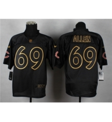 Nike Chicago Bears 69 Jared Allen black Elite gold lettering fashion NFL Jersey Nike Chicago Bears 69 Jared Allen black Elite gold lettering fashion NFL Jersey