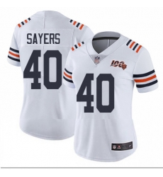 Bears 40 Gale Sayers White Alternate Women Stitched Football Vapor Untouchable Limited 100th Season Jersey Bears 40 Gale Sayers White Alternate Women Stitched Football Vapor Untouchable Limited 100th Season Jersey