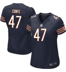 Nike NFL Chicago Bears #47 Chris Conte Navy Blue Women's Game Team Color Nike NFL Chicago Bears #47 Chris Conte Navy Blue Women's Game Team Color