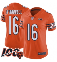 Women Chicago Bears 16 Pat ODonnell Orange Alternate 100th Season Limited Football Jersey Women Chicago Bears 16 Pat ODonnell Orange Alternate 100th Season Limited Football Jersey