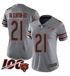 Women Chicago Bears 21 Ha Ha ClintonDix Limited Silver Inverted Legend 100th Season Football Jersey Women Chicago Bears 21 Ha Ha ClintonDix Limited Silver Inverted Legend 100th Season Football Jersey