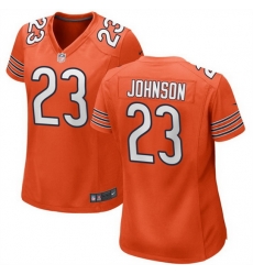 Women Chicago Bears 23 Roschon Johnson Orange Stitched Game Jersey Run Small Women Chicago Bears 23 Roschon Johnson Orange Stitched Game Jersey Run Small
