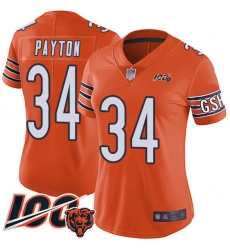 Women Chicago Bears 34 Walter Payton Orange Alternate 100th Season Limited Football Jersey Women Chicago Bears 34 Walter Payton Orange Alternate 100th Season Limited Football Jersey