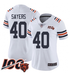 Women Chicago Bears 40 Gale Sayers White 100th Season Limited Football Jersey Women Chicago Bears 40 Gale Sayers White 100th Season Limited Football Jersey