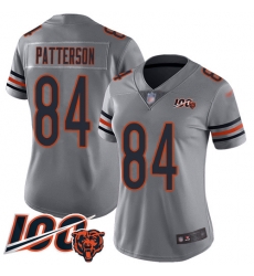 Women Chicago Bears 84 Cordarrelle Patterson Limited Silver Inverted Legend 100th Season Football Jersey Women Chicago Bears 84 Cordarrelle Patterson Limited Silver Inverted Legend 100th Season Football Jersey