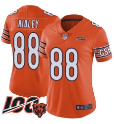 Women Chicago Bears 88 Riley Ridley Orange Alternate 100th Season Limited Football Jersey Women Chicago Bears 88 Riley Ridley Orange Alternate 100th Season Limited Football Jersey