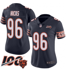 Women Chicago Bears 96 Akiem Hicks Navy Blue Team Color 100th Season Limited Football Jersey Women Chicago Bears 96 Akiem Hicks Navy Blue Team Color 100th Season Limited Football Jersey