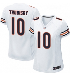 Womens Nike Chicago Bears 10 Mitchell Trubisky Game White NFL Jersey Womens Nike Chicago Bears 10 Mitchell Trubisky Game White NFL Jersey