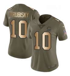 Womens Nike Chicago Bears 10 Mitchell Trubisky Limited OliveGold Salute to Service NFL Jersey Womens Nike Chicago Bears 10 Mitchell Trubisky Limited OliveGold Salute to Service NFL Jersey