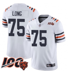 Youth Chicago Bears 75 Kyle Long White 100th Season Limited Football Jersey Youth Chicago Bears 75 Kyle Long White 100th Season Limited Football Jersey