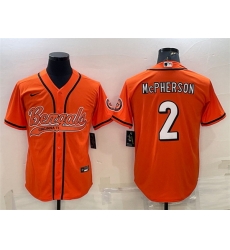 Men Cincinnati Bengals 2 Evan McPherson Orange With Patch Cool Base Stitched Baseball Jersey Men Cincinnati Bengals 2 Evan McPherson Orange With Patch Cool Base Stitched Baseball Jersey