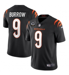 Men Cincinnati Bengals 2022 #9 Joe Burrow Black With 3-star C Patch Vapor Limited Stitched NFL Jersey Men Cincinnati Bengals 2022 #9 Joe Burrow Black With 3-star C Patch Vapor Limited Stitched NFL Jersey