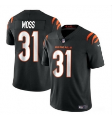 Men Cincinnati Bengals 31 Zack Moss Black Vapor Untouchable Limited Stitched Jersey Men Cincinnati Bengals 31 Zack Moss Black Vapor Untouchable Limited Stitched Jersey