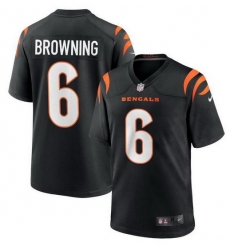Men Cincinnati Bengals 6 Jake Browning Black Stitched Game Jersey Men Cincinnati Bengals 6 Jake Browning Black Stitched Game Jersey