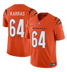 Men Cincinnati Bengals 64 Ted Karras Orange 2024 F U S E With 3 Star C Patch Vapor Untouchable Limited Stitched Jersey Men Cincinnati Bengals 64 Ted Karras Orange 2024 F U S E With 3 Star C Patch Vapor Untouchable Limited Stitched Jersey
