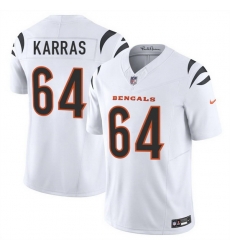 Men Cincinnati Bengals 64 Ted Karras White 2025 F U S E Vapor Untouchable Limited Stitched Football Jersey Men Cincinnati Bengals 64 Ted Karras White 2025 F U S E Vapor Untouchable Limited Stitched Football Jersey