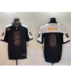 Men Cincinnati Bengals 9 Joe Burrow Black Gold 2024 F U S E With 4 Star C Patch Limited Stitched Football Jersey Men Cincinnati Bengals 9 Joe Burrow Black Gold 2024 F U S E With 4 Star C Patch Limited Stitched Football Jersey