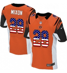 Mens Nike Cincinnati Bengals 28 Joe Mixon Elite Orange Alternate USA Flag Fashion NFL Jersey Mens Nike Cincinnati Bengals 28 Joe Mixon Elite Orange Alternate USA Flag Fashion NFL Jersey