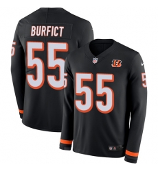 Nike Bengals #55 Vontaze Burfict Black Team Color Men Stitched NFL Limited Therma Long Sleeve Jersey Nike Bengals #55 Vontaze Burfict Black Team Color Men Stitched NFL Limited Therma Long Sleeve Jersey