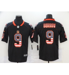 Nike Bengals 9 Joe Burrow Black USA Flag Fashion Limited Jersey Nike Bengals 9 Joe Burrow Black USA Flag Fashion Limited Jersey