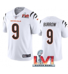 Nike Cincinati Bengals 9 Joe Burrow White 2022 Super Bowl LVI Vapor Limited Jersey Nike Cincinati Bengals 9 Joe Burrow White 2022 Super Bowl LVI Vapor Limited Jersey