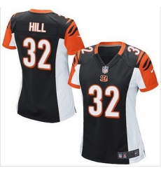 Women Nike Bengals #32 Jeremy Hill Black Team Color Stitched NFL Elite Jersey Women Nike Bengals #32 Jeremy Hill Black Team Color Stitched NFL Elite Jersey