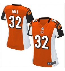 Women Nike Bengals #32 Jeremy Hill Orange Alternate Stitched NFL Elite Jersey Women Nike Bengals #32 Jeremy Hill Orange Alternate Stitched NFL Elite Jersey