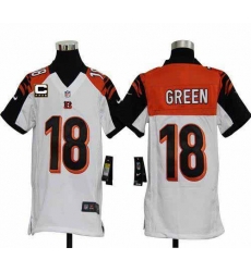 Nike Bengals #18 A J Green White With C Patch Youth Stitched NFL Elite Jersey Nike Bengals #18 A J Green White With C Patch Youth Stitched NFL Elite Jersey