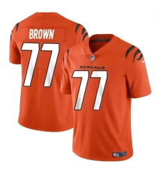 Youth Cincinnati Bengals 77 Trent Brown Orange Vapor Untouchable Limited Stitched Jersey Youth Cincinnati Bengals 77 Trent Brown Orange Vapor Untouchable Limited Stitched Jersey