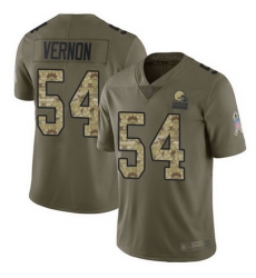 Browns #54 Olivier Vernon Olive Camo Men Stitched Football Limited 2017 Salute To Service Jersey Browns #54 Olivier Vernon Olive Camo Men Stitched Football Limited 2017 Salute To Service Jersey