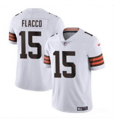 Men Cleveland Browns 15 Joe Flacco White Vapor Untouchable Limited Stitched Jersey Men Cleveland Browns 15 Joe Flacco White Vapor Untouchable Limited Stitched Jersey