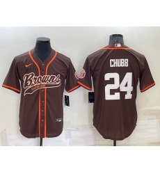 Men Cleveland Browns 24 Nick Chubb Brown Stitched Jersey 089 Men Cleveland Browns 24 Nick Chubb Brown Stitched Jersey 089