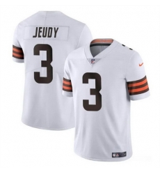 Men Cleveland Browns 3 Jerry Jeudy White Vapor Limited Stitched Football Jersey Men Cleveland Browns 3 Jerry Jeudy White Vapor Limited Stitched Football Jersey