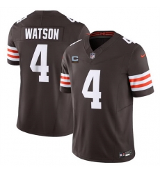 Men Cleveland Browns 4 Deshaun Watson Brown 2024 F U S E With 2 Star C Patch Vapor Untouchable Limited Stitched Jersey Men Cleveland Browns 4 Deshaun Watson Brown 2024 F U S E With 2 Star C Patch Vapor Untouchable Limited Stitched Jersey