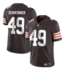 Men Cleveland Browns 49 Carson Schwesinger Brown 2025 Draft Vapor Untouchable Limited Stitched Football Jersey