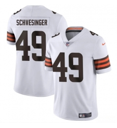 Men Cleveland Browns 49 Carson Schwesinger White 2025 Draft Vapor Untouchable Limited Stitched Football Jersey