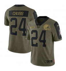 Men's Cleveland Browns Nick Chubb Nike Olive 2021 Salute To Service Limited Player Jersey Men's Cleveland Browns Nick Chubb Nike Olive 2021 Salute To Service Limited Player Jersey