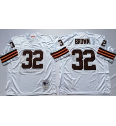 Mitchell&Ness 1963 Browns 32 Jim Brown White Throwback Stitched NFL Jersey Mitchell&Ness 1963 Browns 32 Jim Brown White Throwback Stitched NFL Jersey