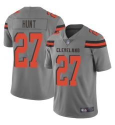 Nike Cleveland Browns 27 Kareem Hunt Gray Men Stitched NFL Limited Inverted Legend Jersey Nike Cleveland Browns 27 Kareem Hunt Gray Men Stitched NFL Limited Inverted Legend Jersey