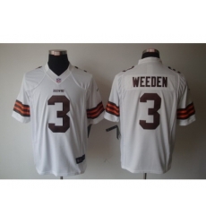 Nike Cleveland Browns 3 Brandon Weeden White Limited NFL Jersey Nike Cleveland Browns 3 Brandon Weeden White Limited NFL Jersey